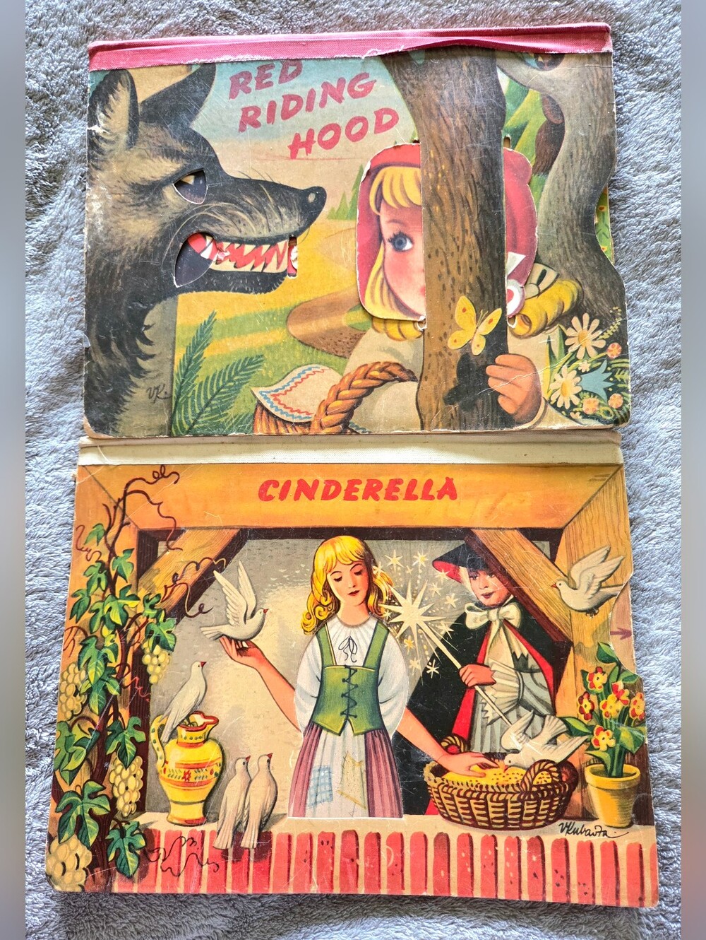 Red Riding Hood & Cinderella Pop-up Books Bancroft 1961 Czech Vojtěch Kubašta